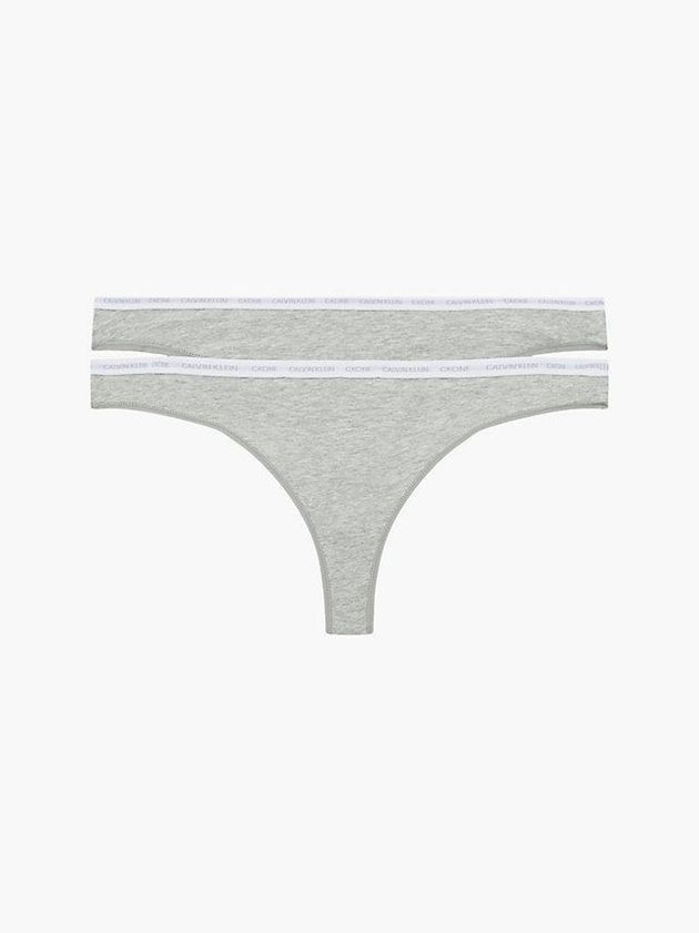 Calvin Klein USA 2 Pack - CK One Womens Thong Grey 1987360-QK